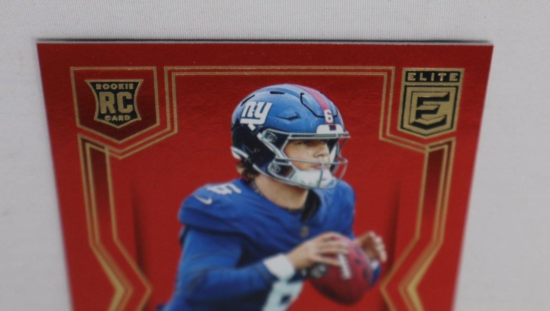 Front angled view of Jaxson Dart 2025 Donruss Elite rookie card