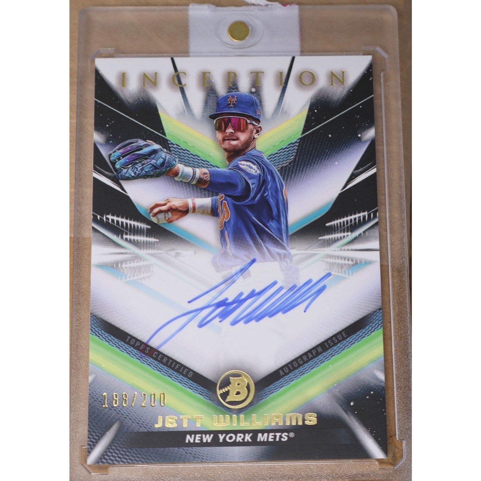 2023 Bowman Inception Jett Williams autograph rookie card numbered 200 featuring New York Mets prospect