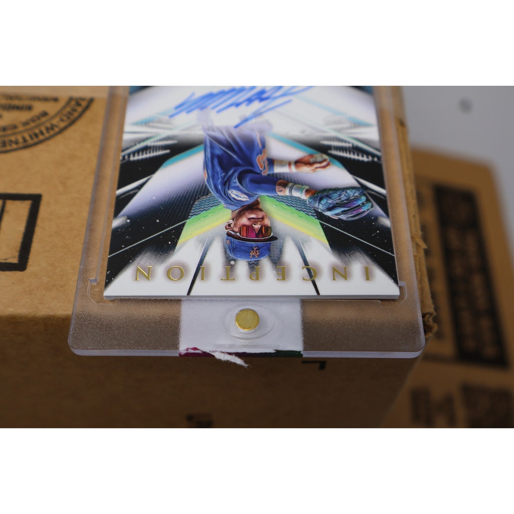 Front lower angle view of 2023 Bowman Inception Jett Williams auto collectible card