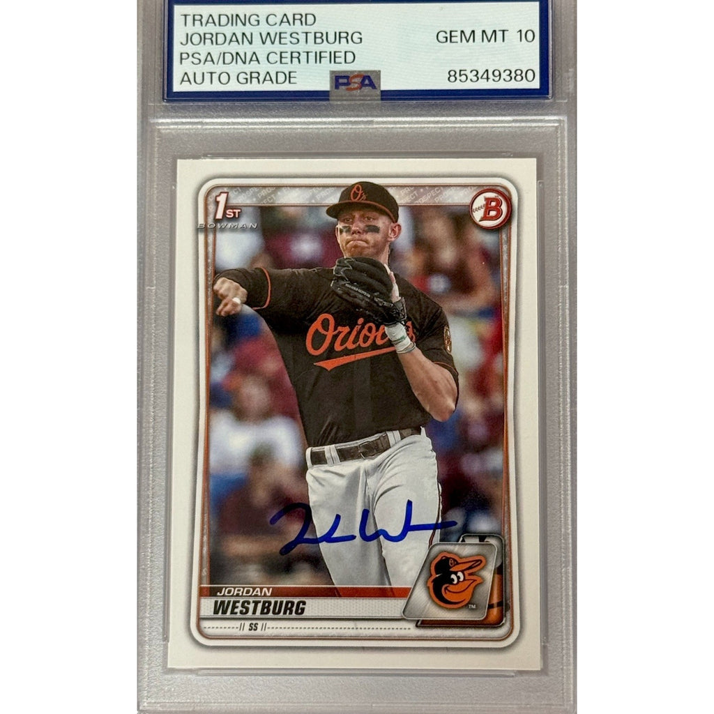 2020 Bowman Draft Jordan Westburg 1st Bowman autograph PSA DNA 10 rookie card front