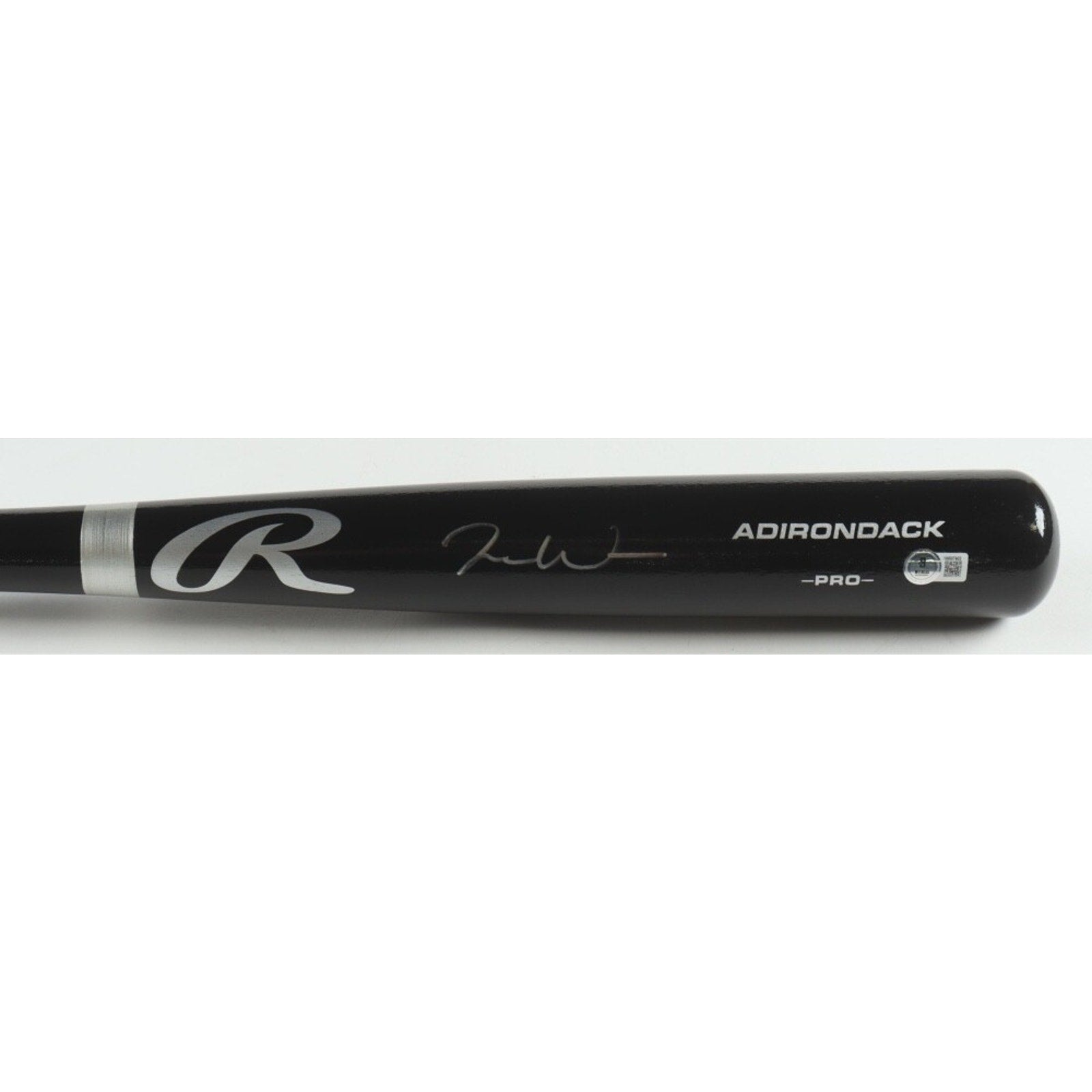Close-up of Jordan Westburg autograph on Rawlings Adirondack Pro baseball bat