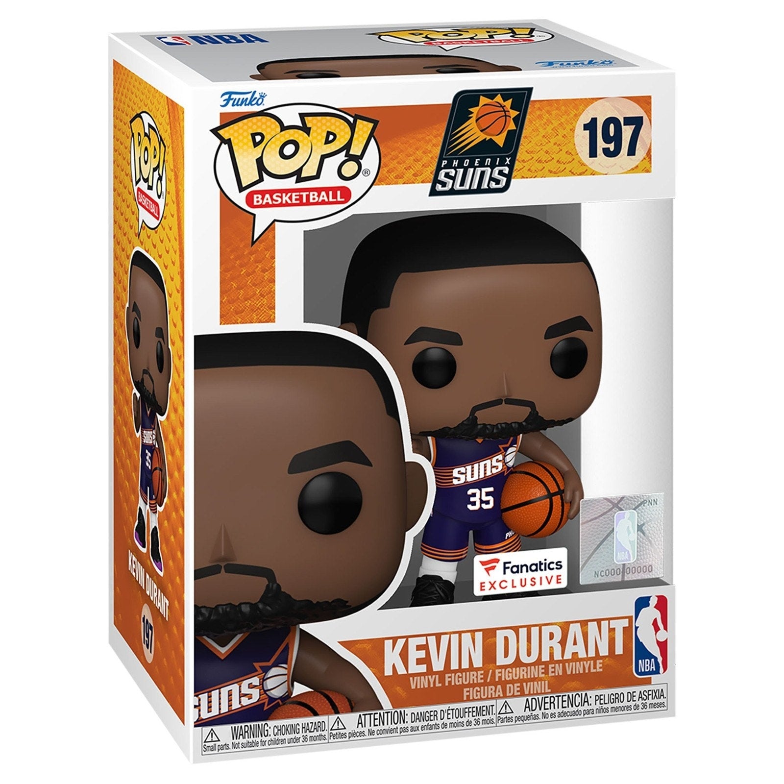 Kevin Durant Phoenix Suns Fanatics Exclusive Funko Pop! Vinyl Figure #197 in original display box
