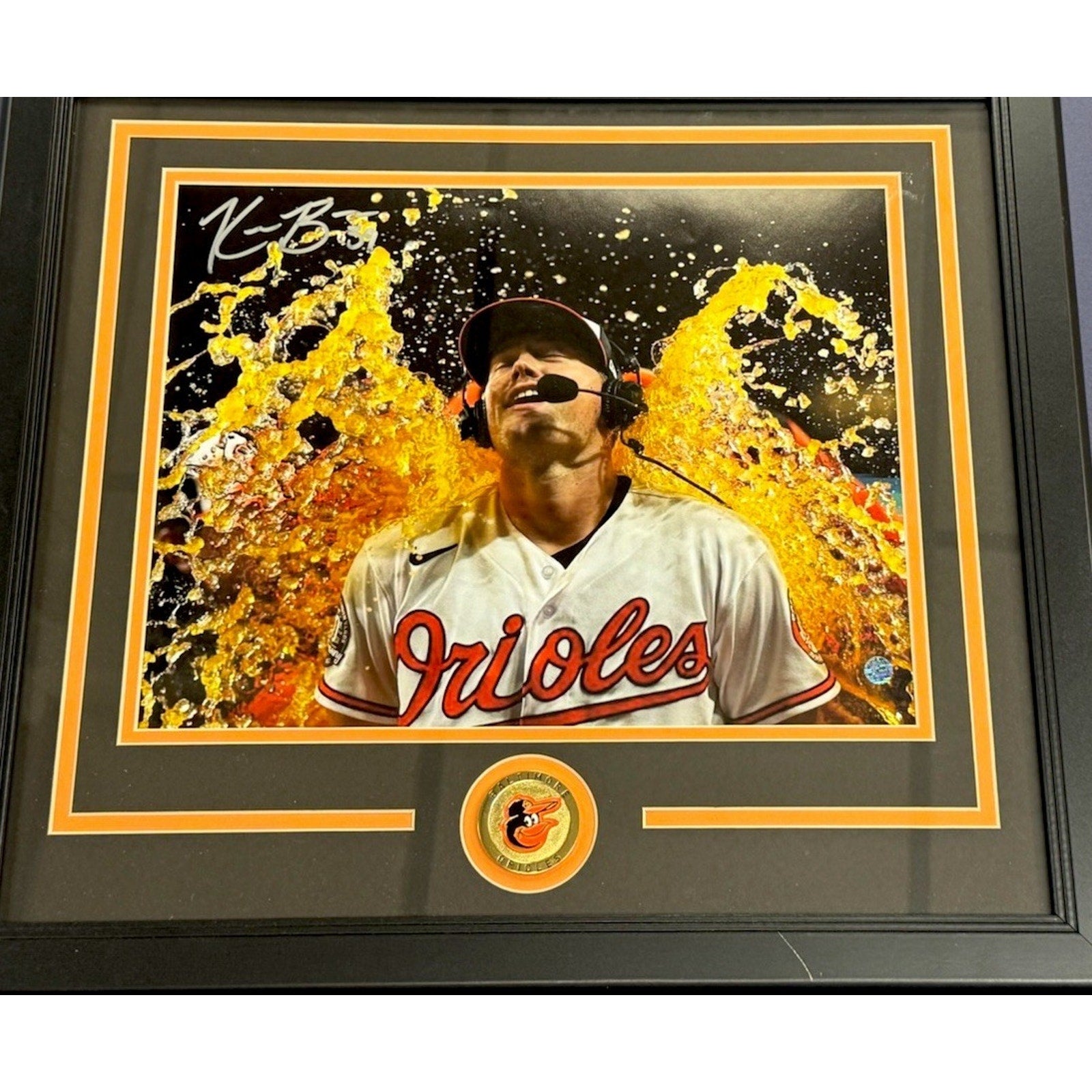 Kyle Bradish autographed Baltimore Orioles framed celebration photo display
