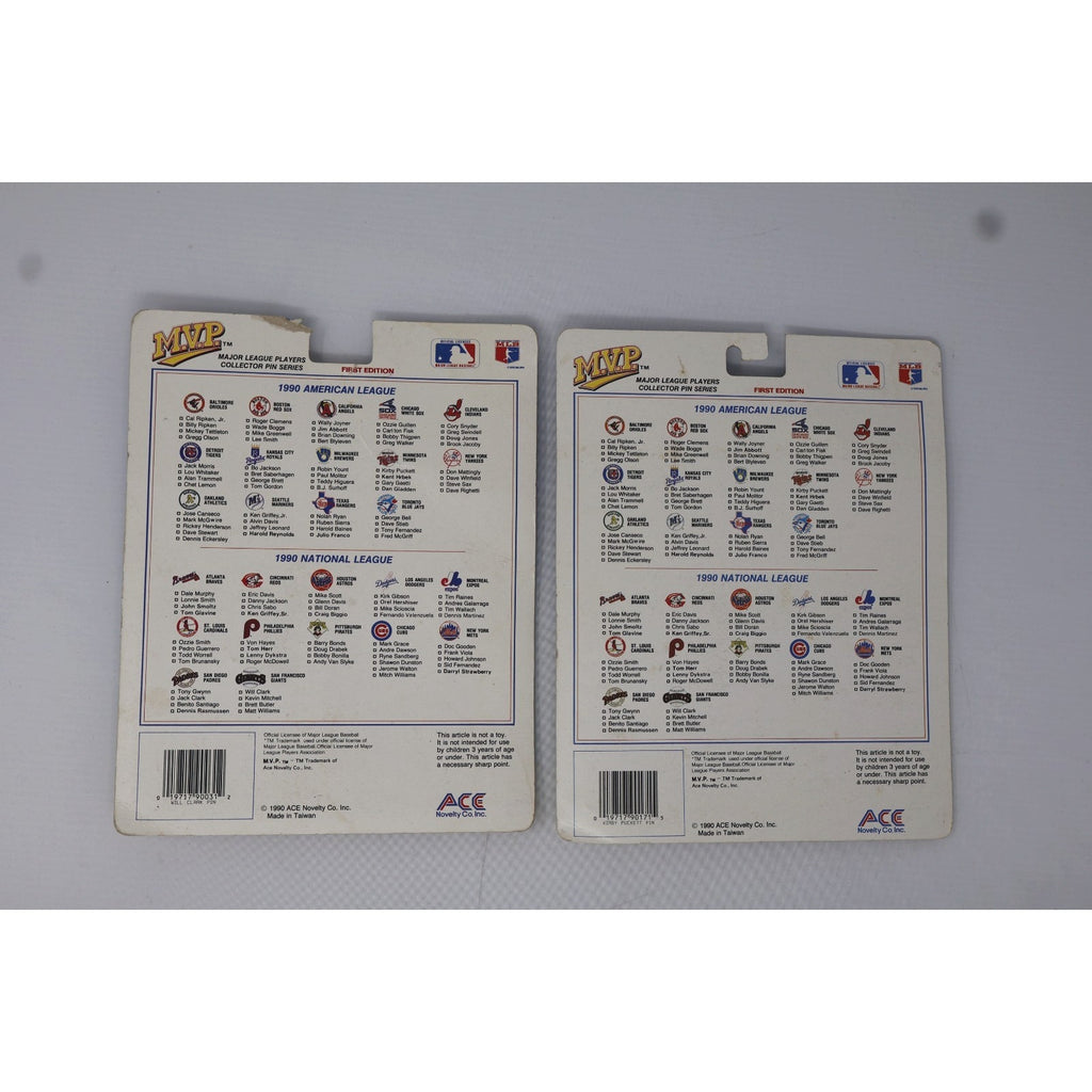 Back view of 1990 MVP MLB Collector Pin Series unopened packs