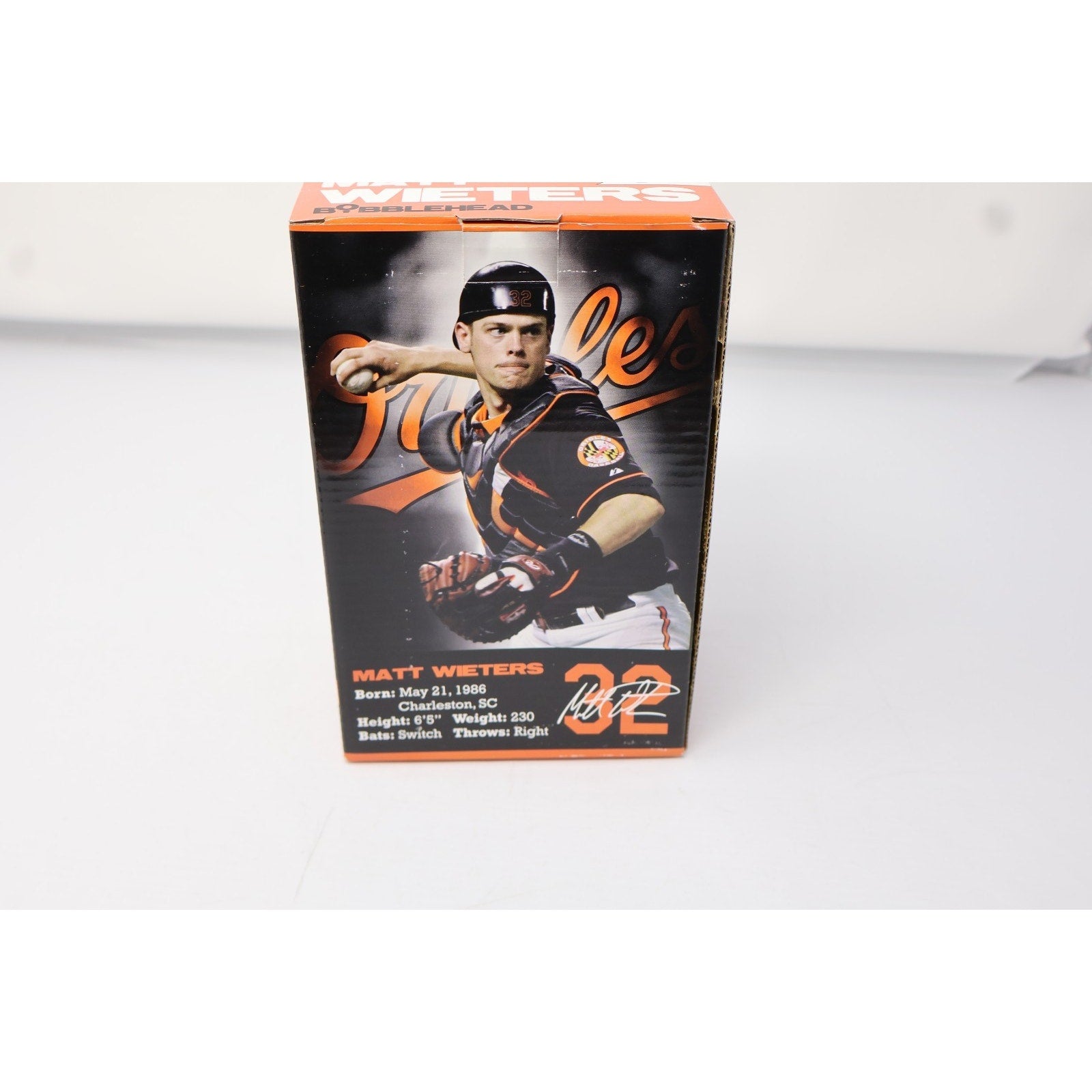 Side angle of Matt Wieters Orioles bobblehead packaging