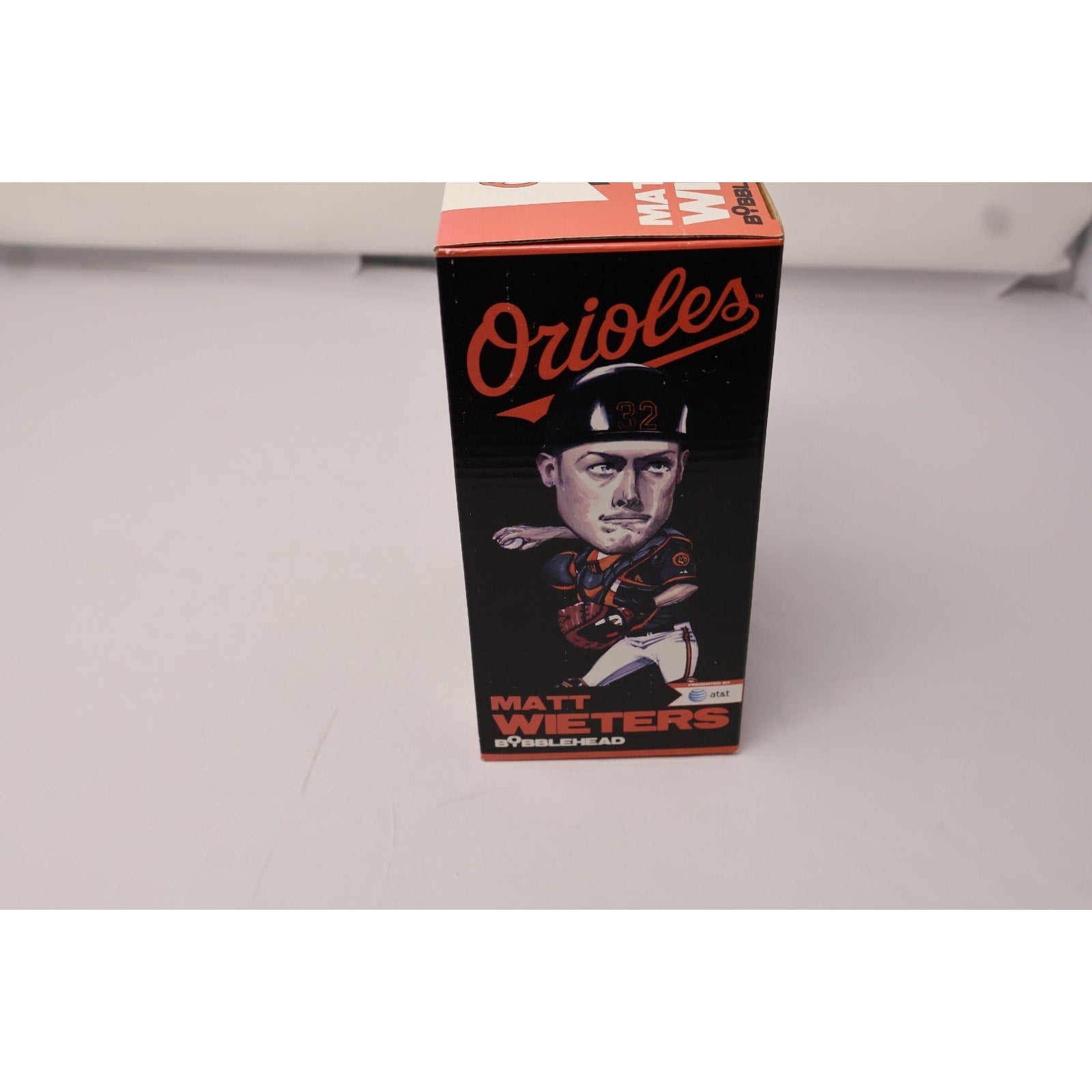 Rear side of unopened Matt Wieters bobblehead giveaway box