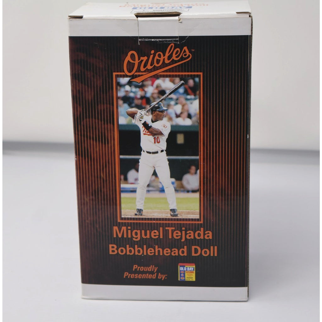 Miguel Tejada 2005 Baltimore Orioles Old Bay bobblehead box front display