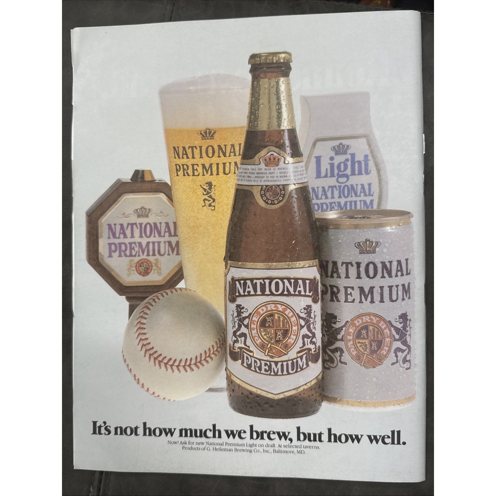 Inside page of vintage Baltimore Orioles 1981 scorebook with beverage advertisement