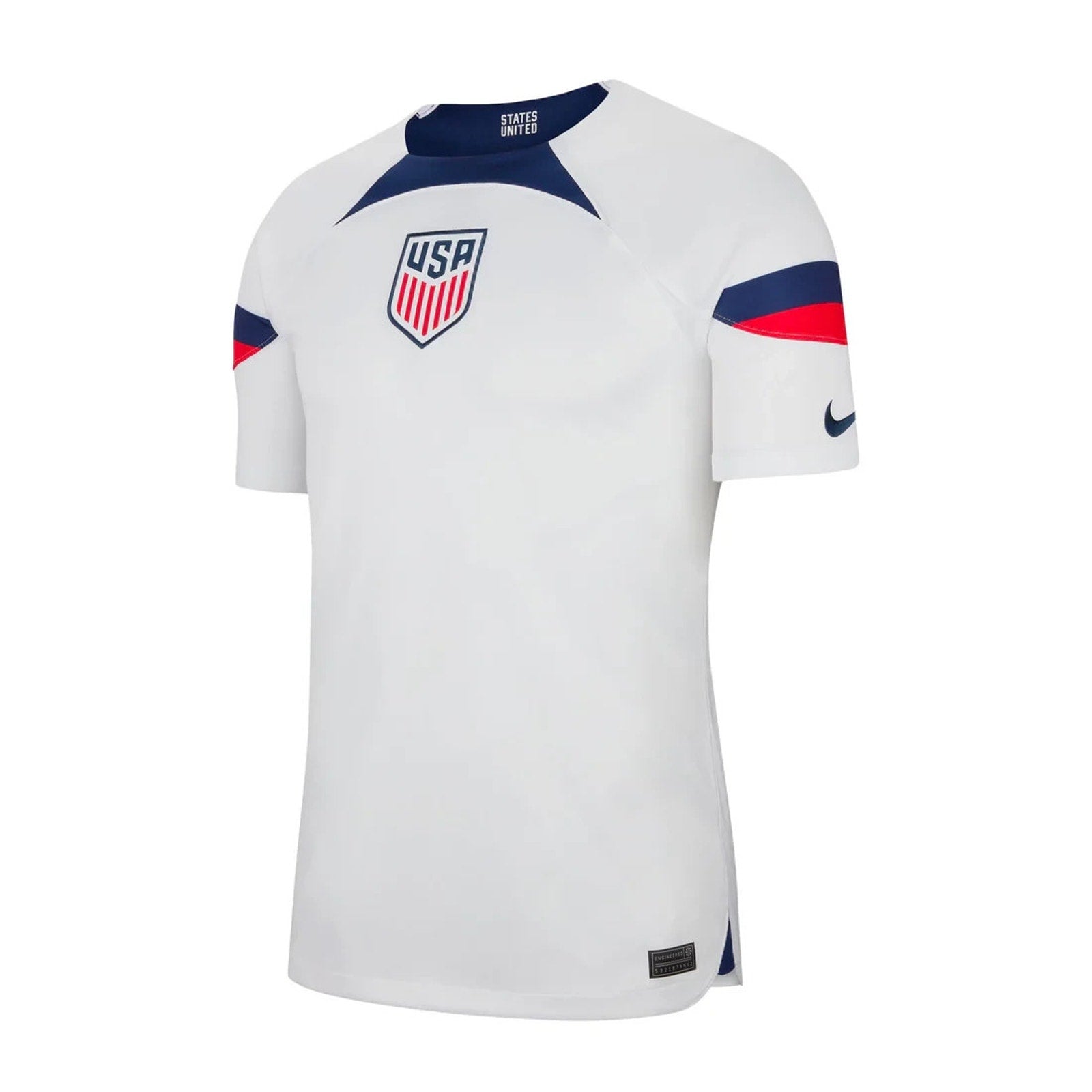 Nike Team USA 2022-23 home soccer jersey in white and loyal blue front view mens medium