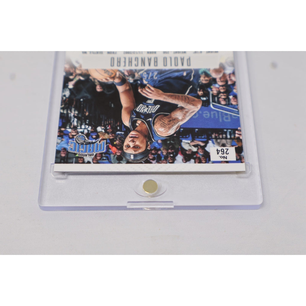 Front horizontal view of Paolo Banchero Orlando Magic rookie card from 2023 Prizm Deca series