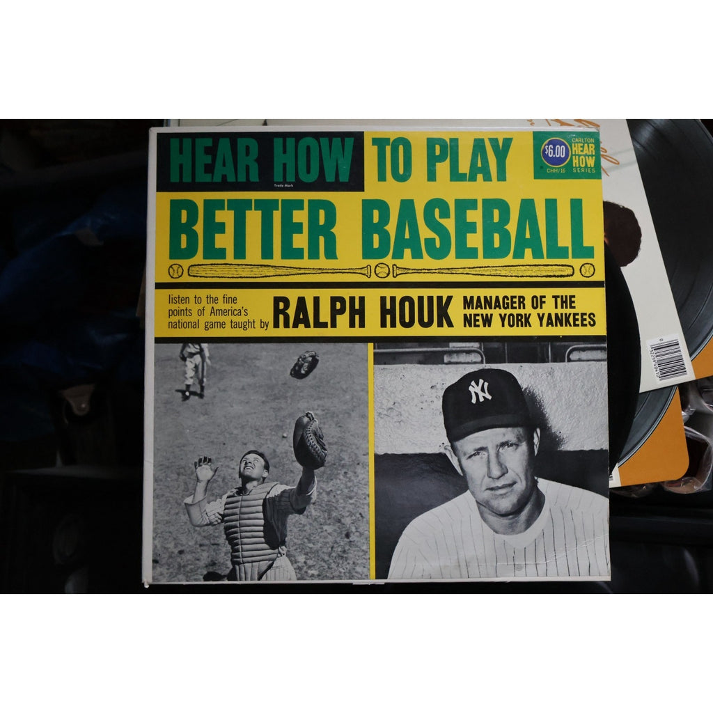 Ralph Houk Hear How To Play Better Baseball 1960 LP vinyl record cover featuring New York Yankees manager