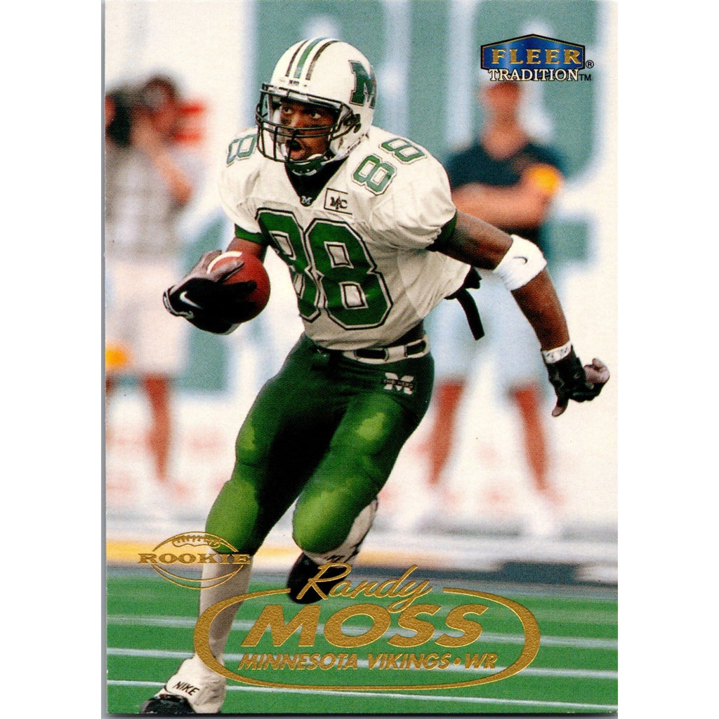 1998 Fleer Tradition Randy Moss rookie card #237 featuring Minnesota Vikings Hall of Fame wide receiver vintage NFL collectible