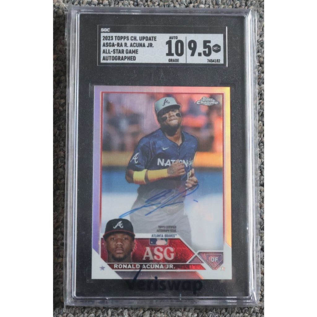 2023 Topps Chrome Update Ronald Acuna Jr All-Star Game autograph card graded SGC 9.5 with 10 auto grade