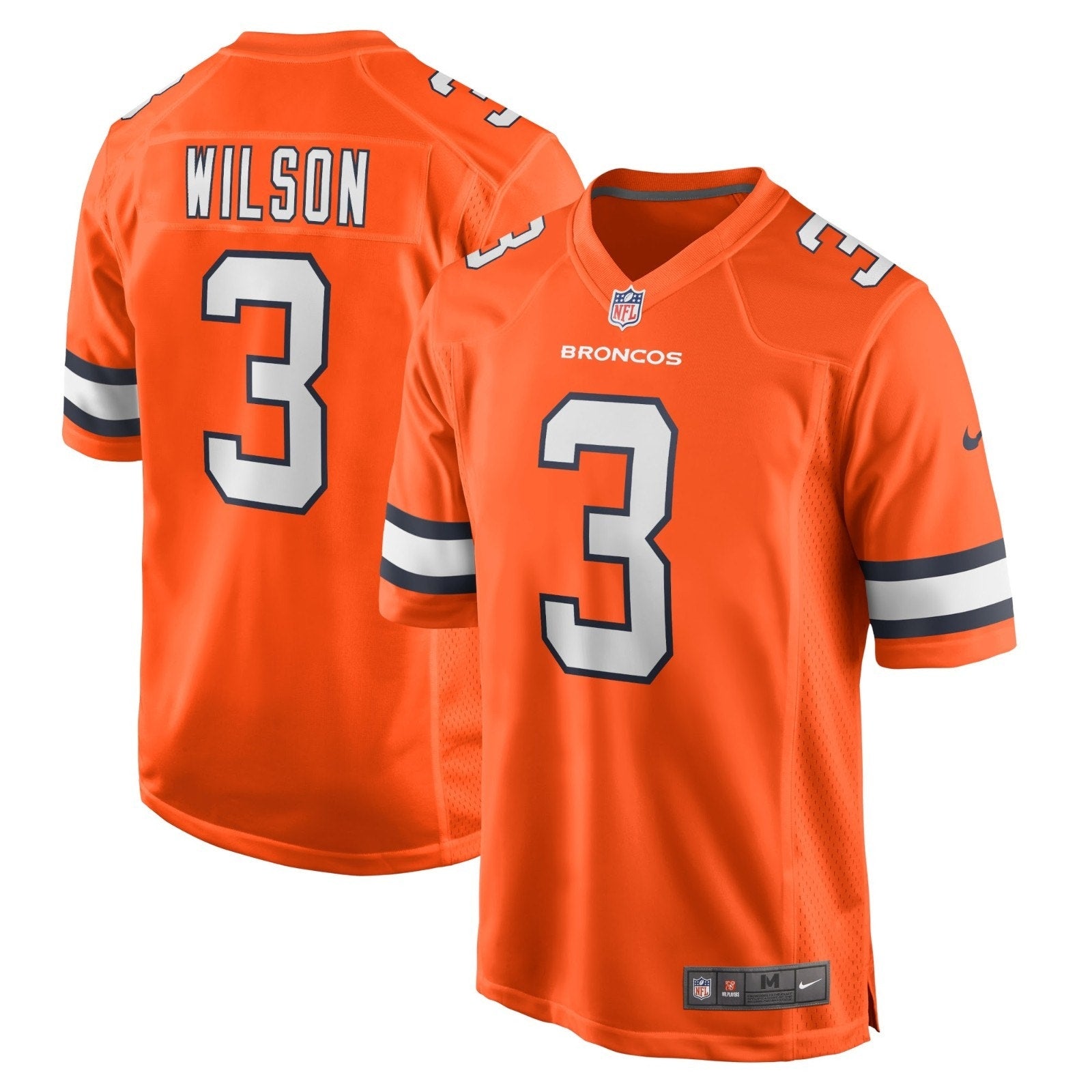 Russell Wilson Denver Broncos Nike Alternate Game Jersey in orange featuring number 3 and player name on back
