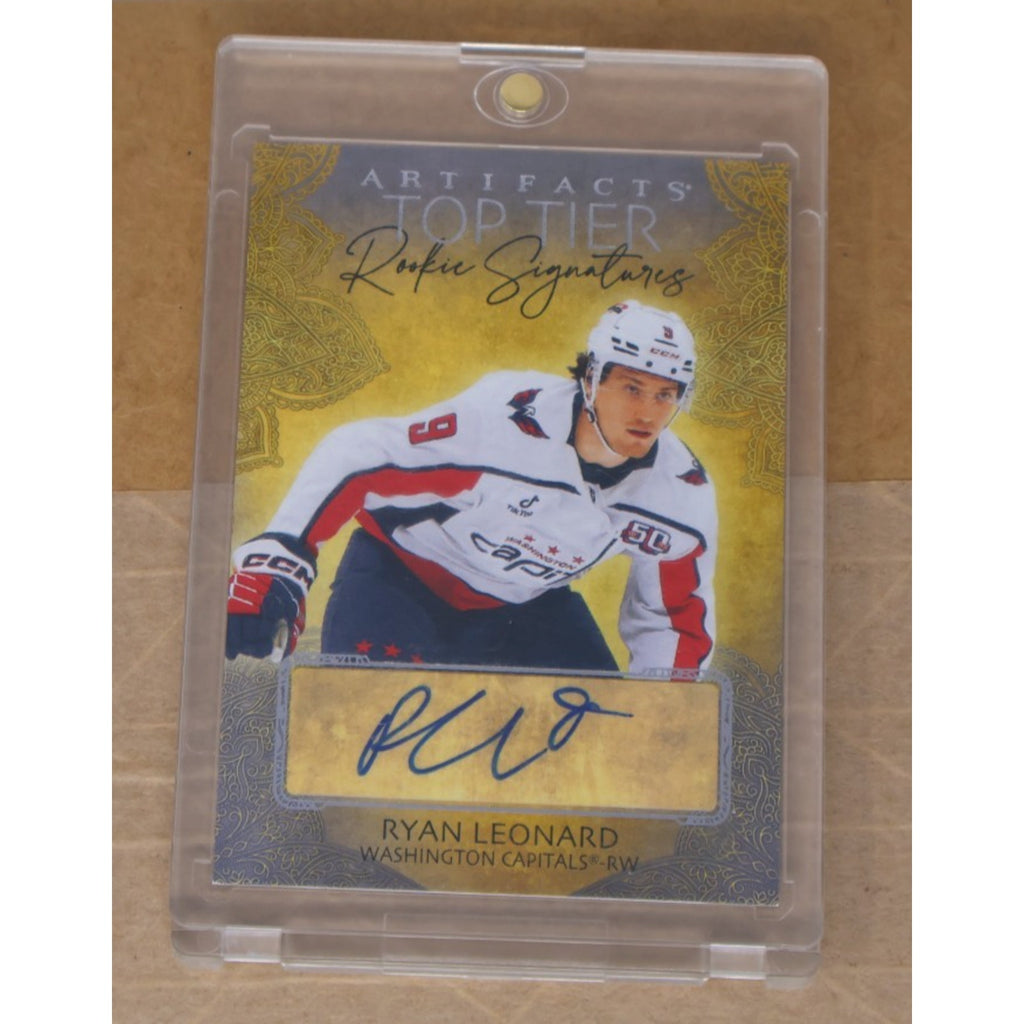Ryan Leonard 2025-26 Upper Deck Artifacts Top Tier Rookie Signatures autograph card front view