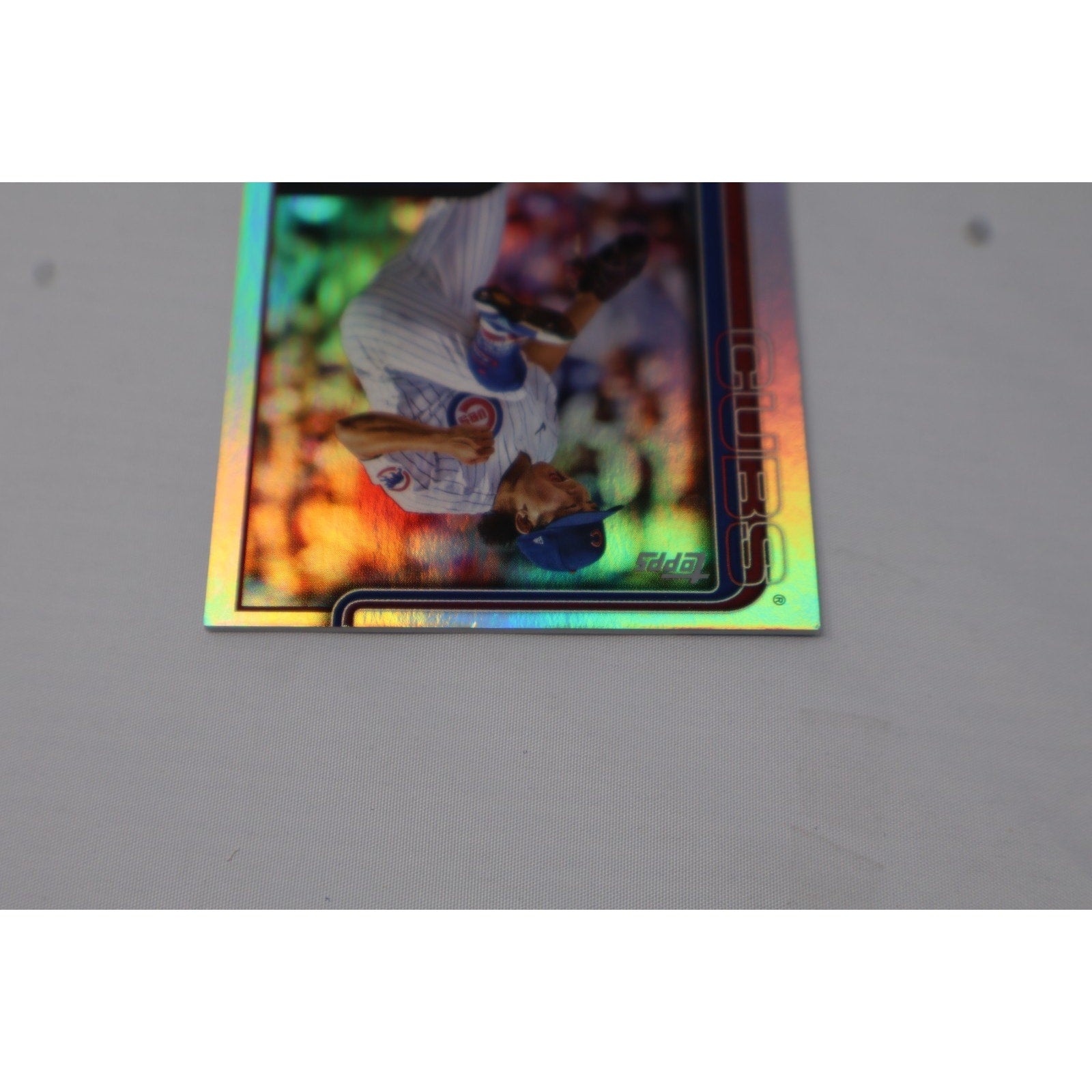 Close-up holographic foil detail on 2025 Topps Shota Imanaga patch rookie card