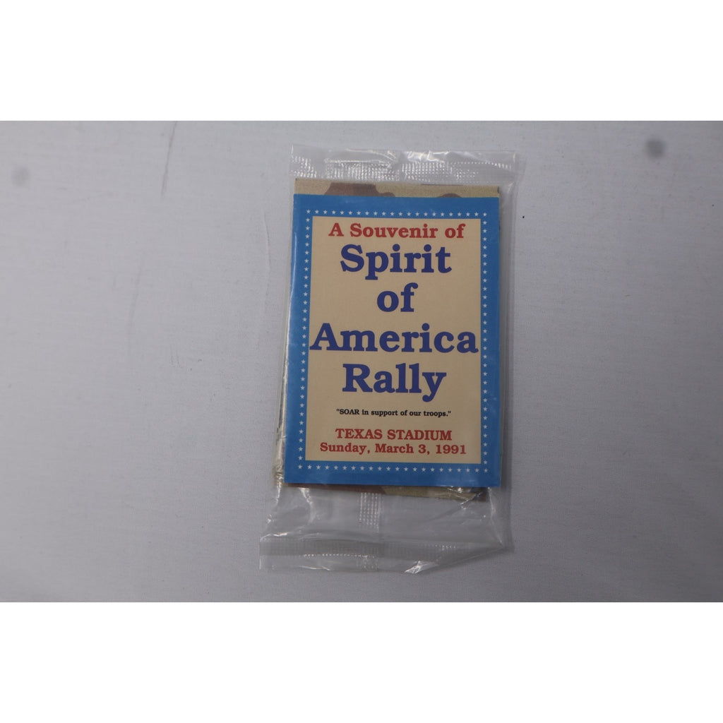 Factory sealed pack from the 1991 Spirit of America Rally souvenir trading card set held at Texas Stadium on March 3, 1991