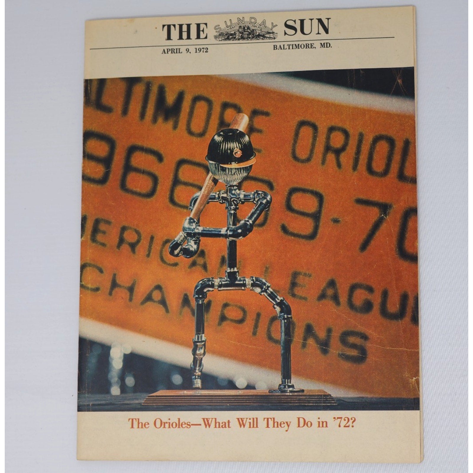 Additional front cover view of vintage Baltimore Orioles supplement publication