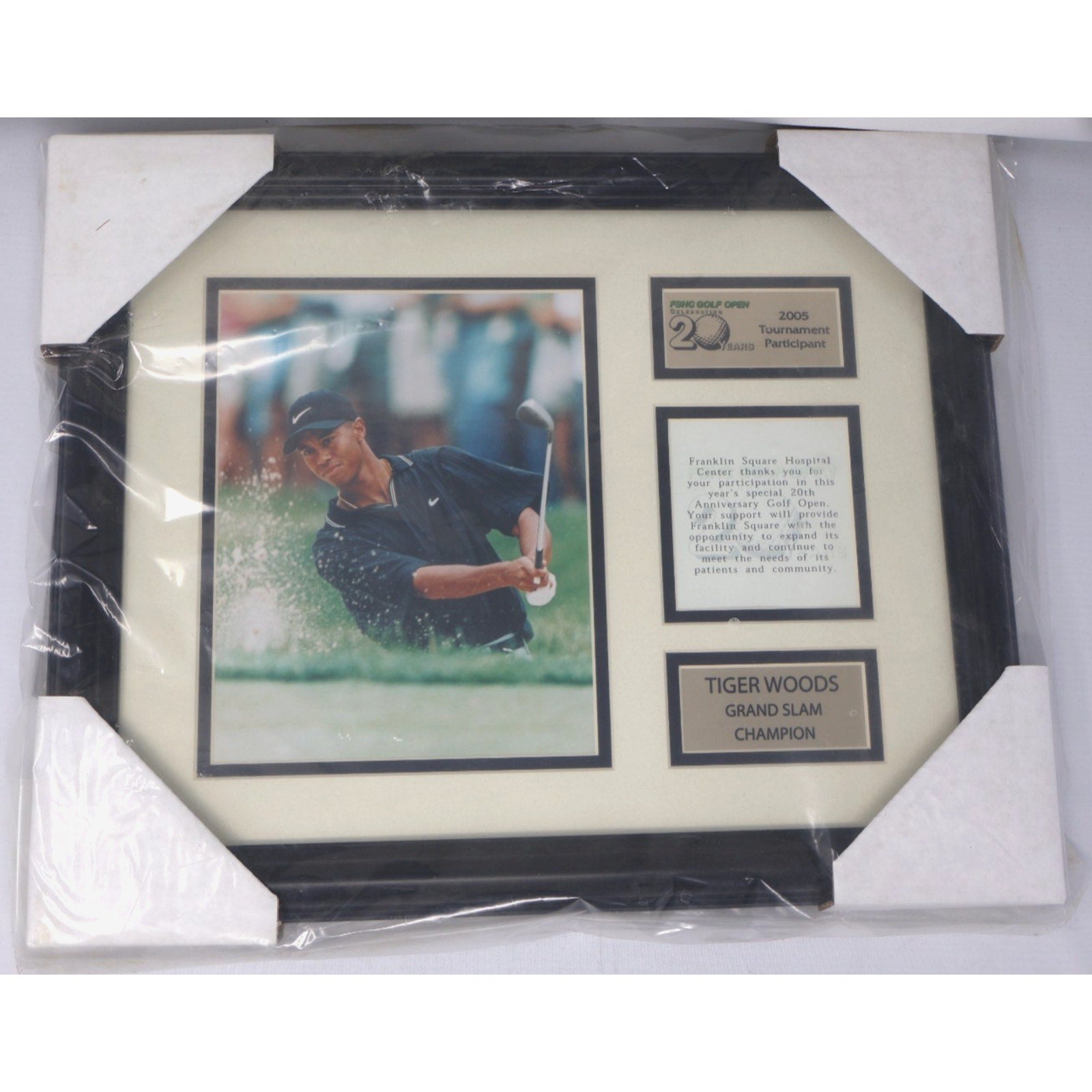 Tiger Woods 2007 Flight Champion Fort Mill Golf Club framed picture and commemorative plaque sealed collectible