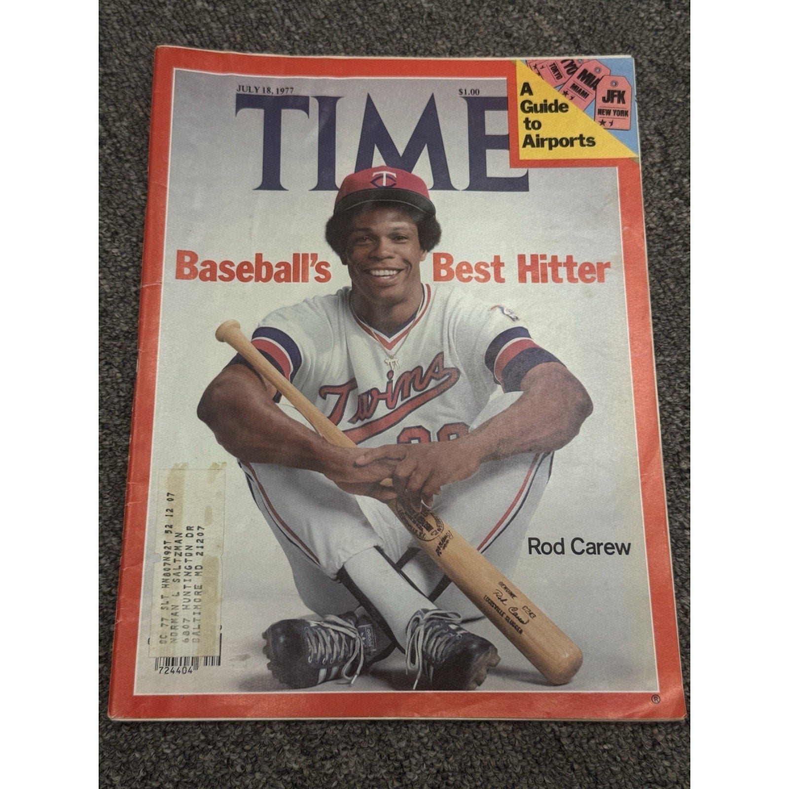 July 18 1977 Time Magazine featuring Rod Carew on the cover titled Baseball’s Best Hitter vintage sports publication