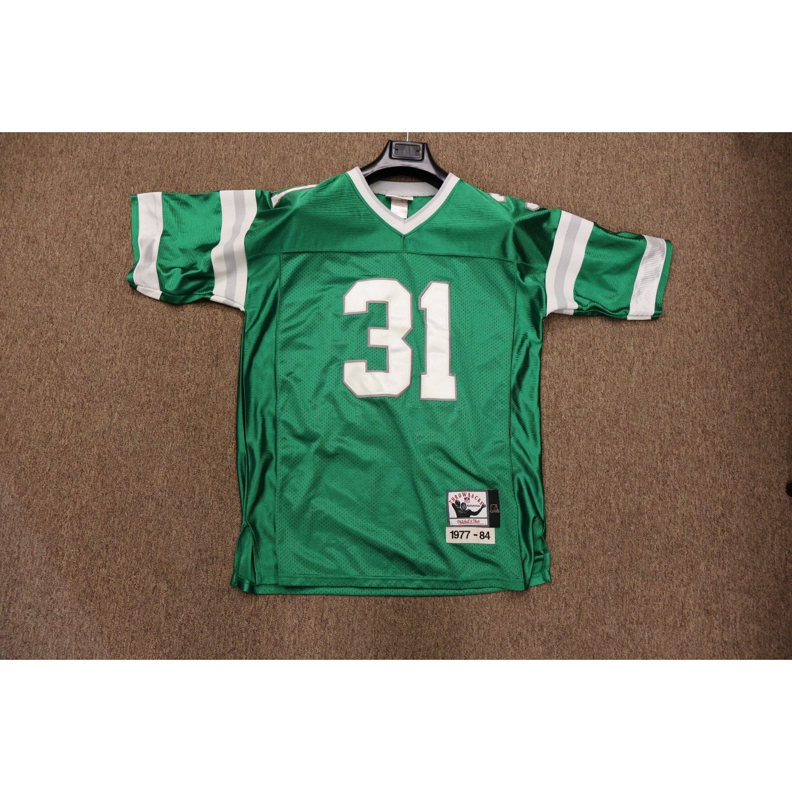 Front view of Wilbert Montgomery Philadelphia Eagles Mitchell and Ness throwback jersey