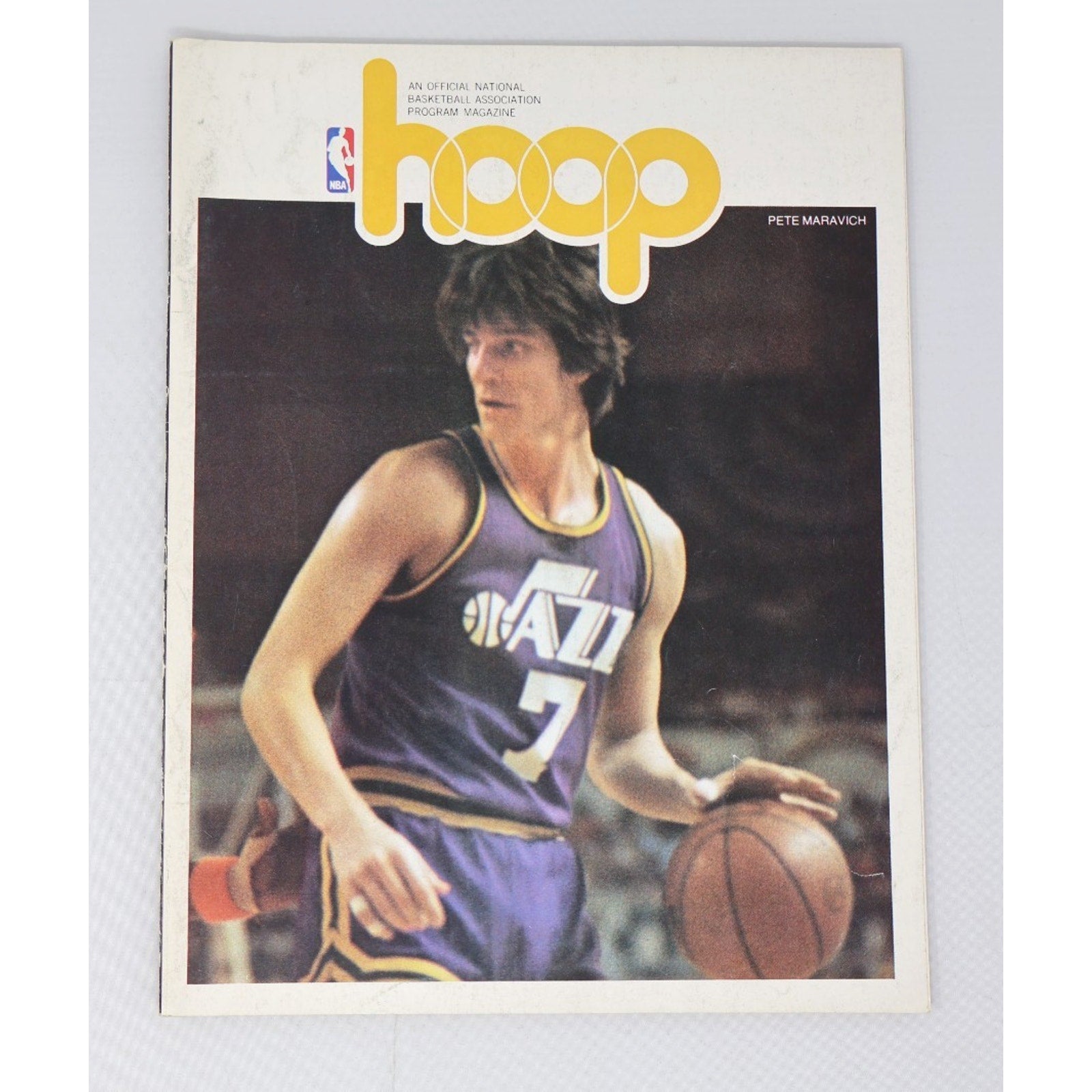 1978 Washington Bullets vs Utah Jazz Hoop basketball program featuring Pete Maravich on the cover vintage NBA collectible