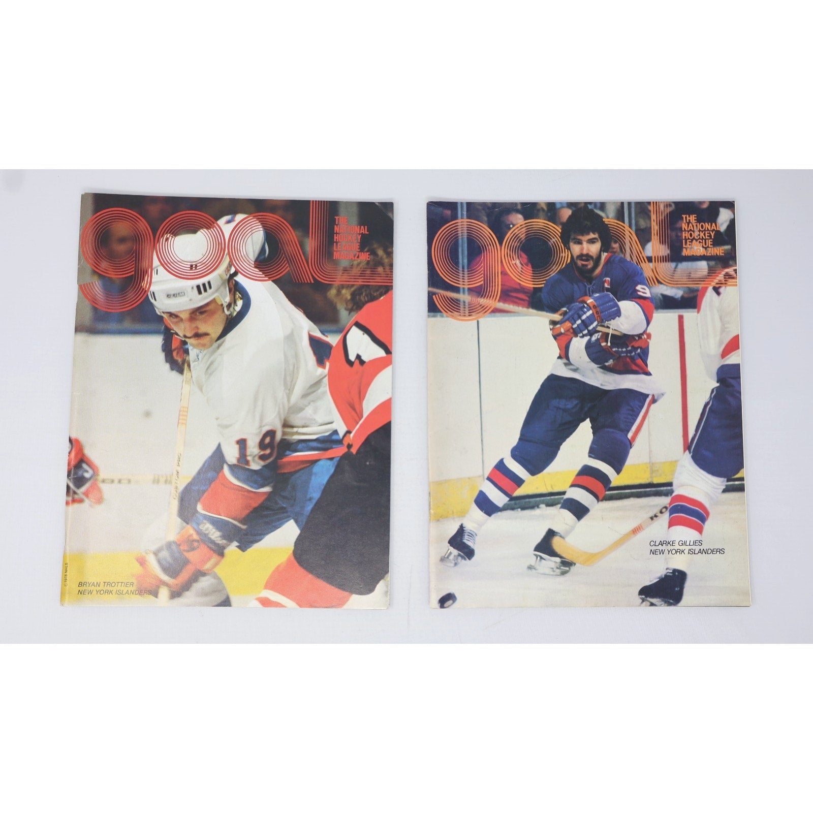 1978 Washington Capitals vs New York Islanders Goal magazine programs featuring Bryan Trottier on the cover NHL collectibles