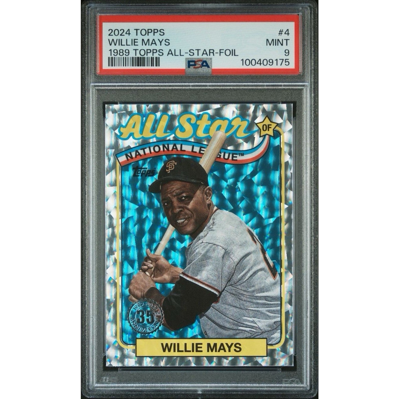 2024 Topps Willie Mays 1989 All-Star Silver Ice Foil PSA 9 San Francisco Giants card