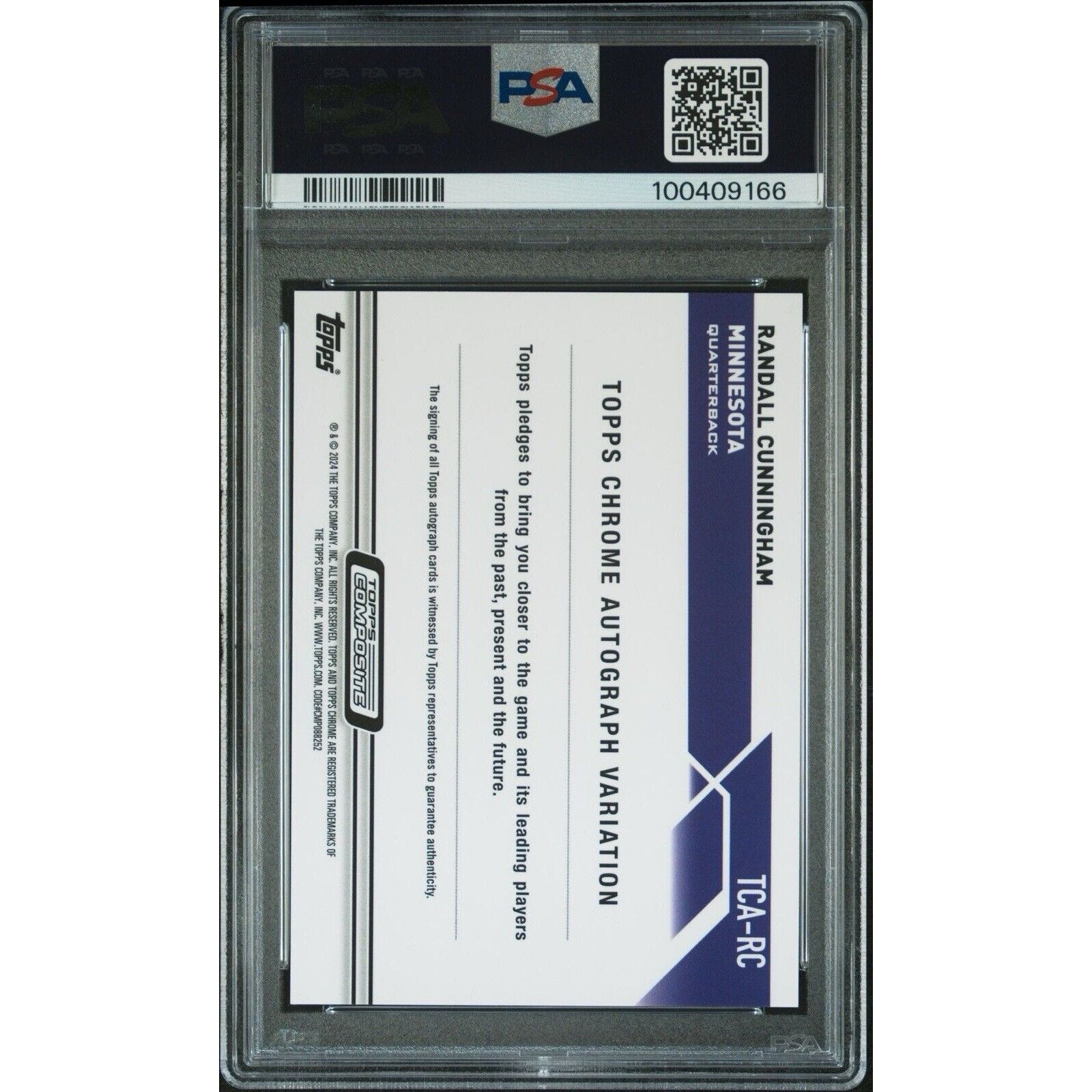 2023 Topps Composite Randall Cunningham Purple Refractor /175 Auto PSA 9 #TCARC