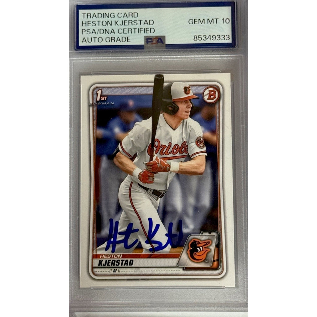 2020 Bowman Draft Heston Kjerstad 1st Rookie PSA 10 Gem Auto BD122 Orioles RC
