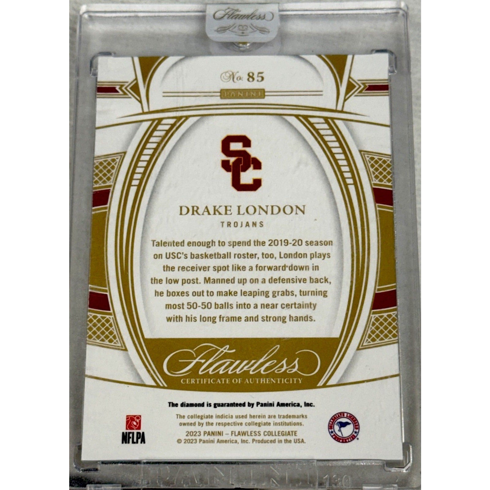 DRAKE LONDON 2023 PANINI FLAWLESS FOOTBALL #85 ROOKIE Diamond RC /25 SEALED