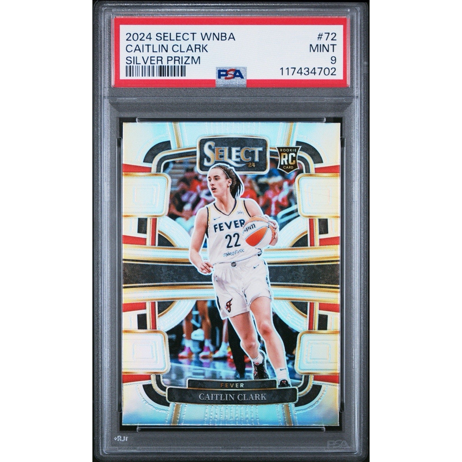 2024 PANINI SELECT CAITLIN CLARK SILVER PRIZM #72 PSA 9 WNBA ROOKIE RC