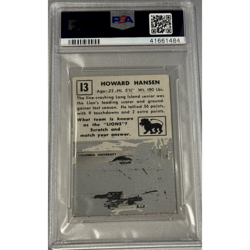 1951 Topps Magic Football #13 Capt. Howard Hansen Back Lions PSA 5 Vintage