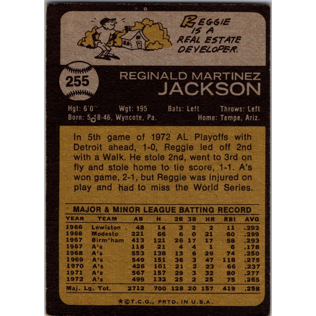 Reggie Jackson 1973 Topps #255 EX+