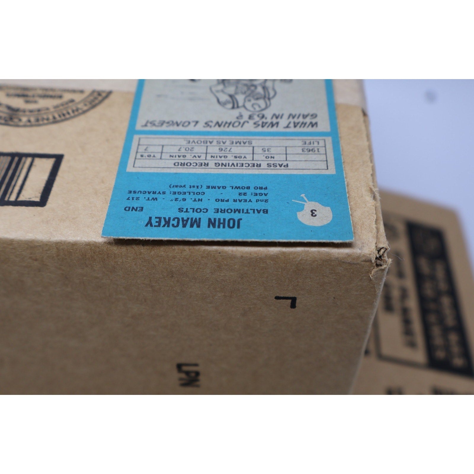 John Mackey 1964 Philadelphia #3 Rookie (RC) Baltimore Colts HOF EX See Pics