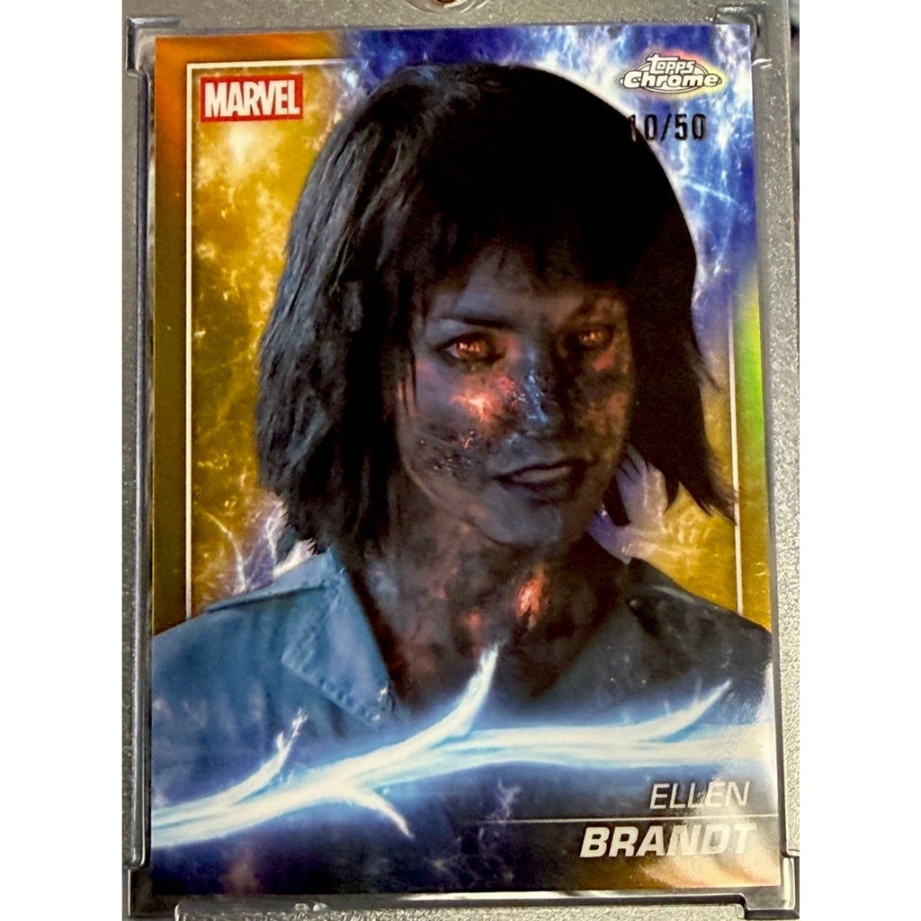 2025 Topps Chrome Marvel Studios Gold Refractor /50 Ellen Brandt Iron Man 3
