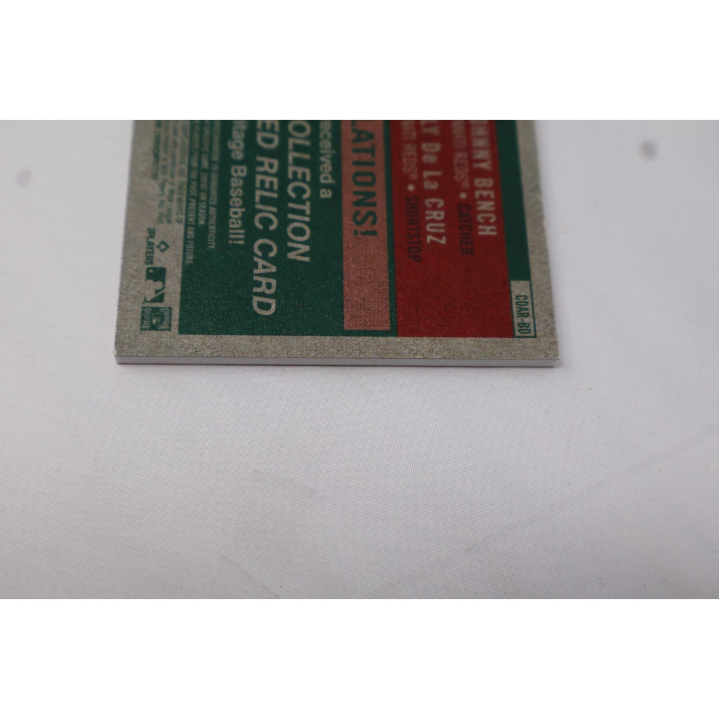 Elly De La Cruz /Johnny Bench 2024 Topps Heritage Relic Clubhouse Dual Auto /10