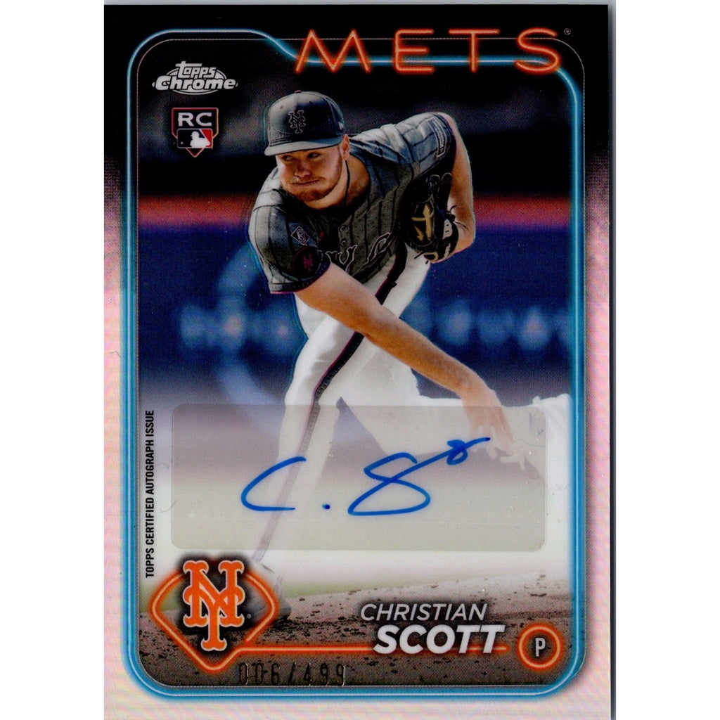 2024 Topps Chrome Update Refractor Christian Scott RC Auto /499 Mets