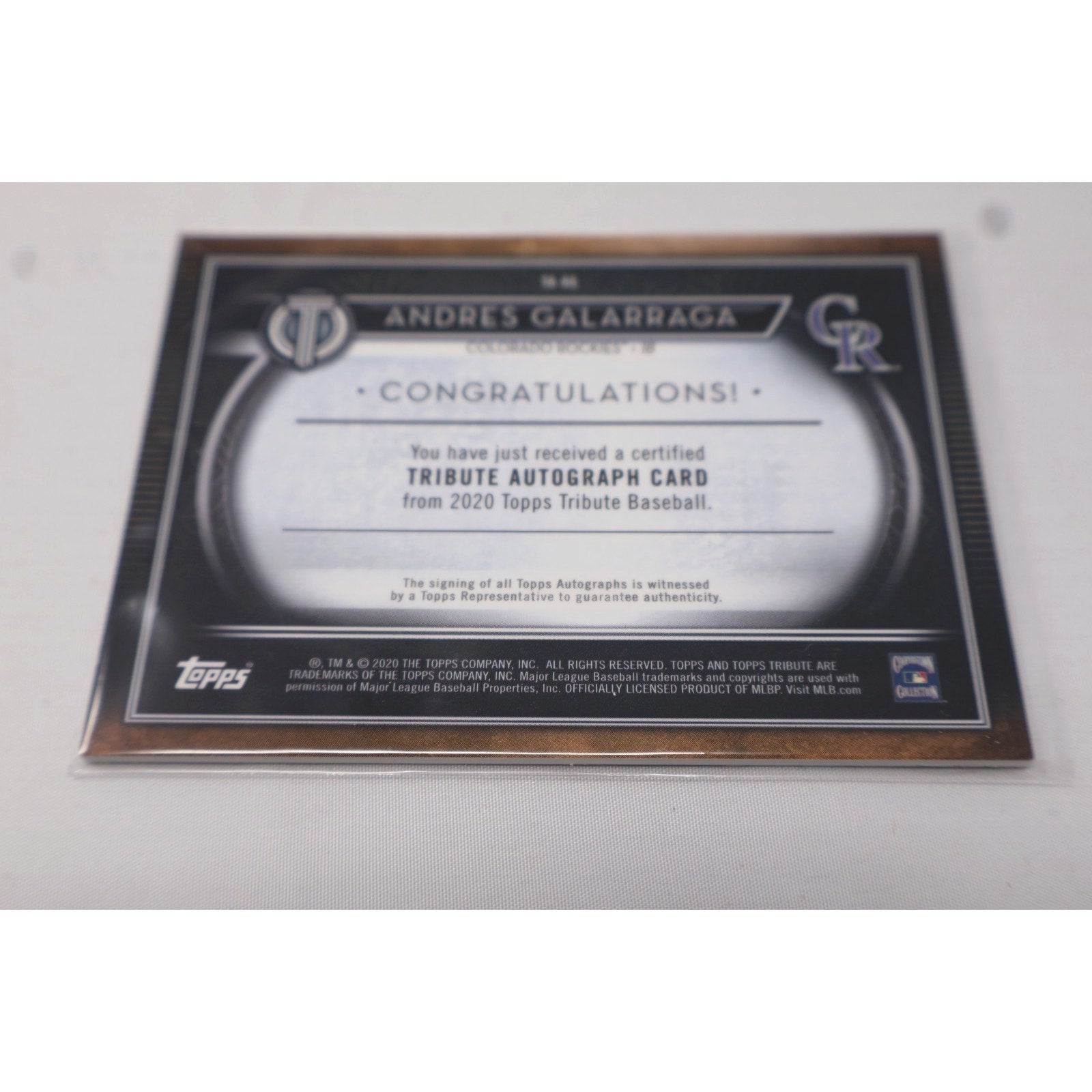 Andres Galarraga 2020 Topps Tribute Auto #TA-AG /199 Colorado Rockies Big Cat