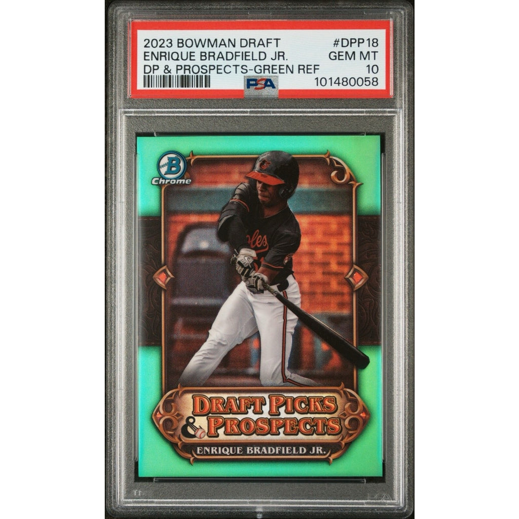 2023 Bowman Chrome Draft Picks Prospects Green /99 Enrique Bradfield Jr. DPP-18