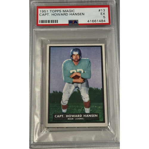 1951 Topps Magic Football #13 Capt. Howard Hansen Back Lions PSA 5 Vintage