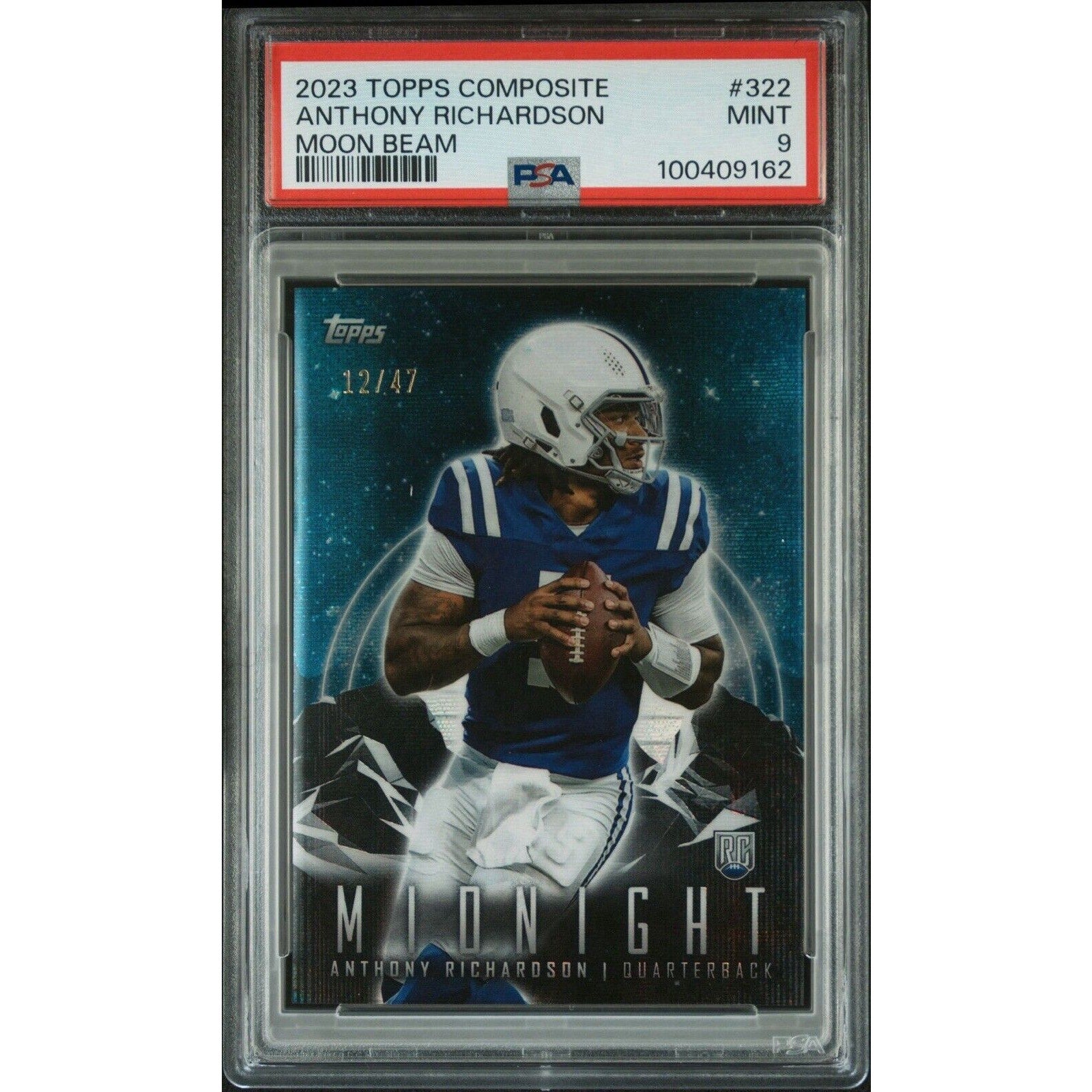 2023 Topps Composite Midnight Anthony Richardson Colts /47 Moon Beam #322 PSA 9