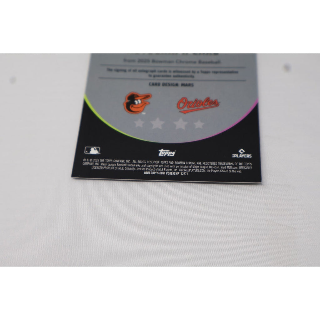 Gunnar Henderson 2025 Bowman Chrome Bowman Ascensions Auto #BAA-GH /25