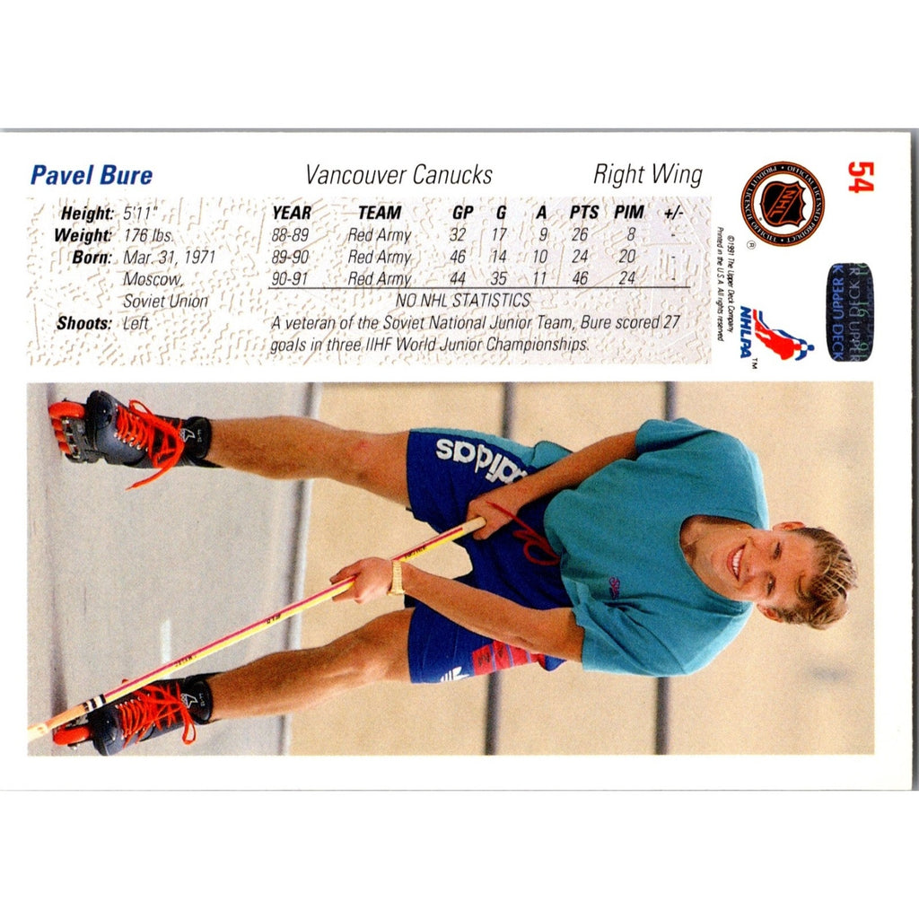 Pavel Bure 1991-1992 Upper Deck Rookie #54 Mint RC