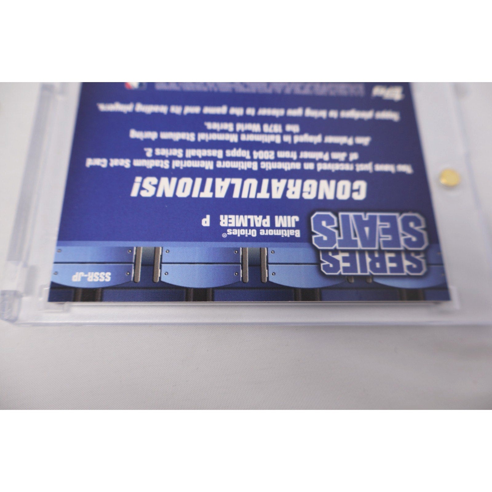 Jim Palmer 2004 Topps Series Seats Relics #SSSR-JP Mint