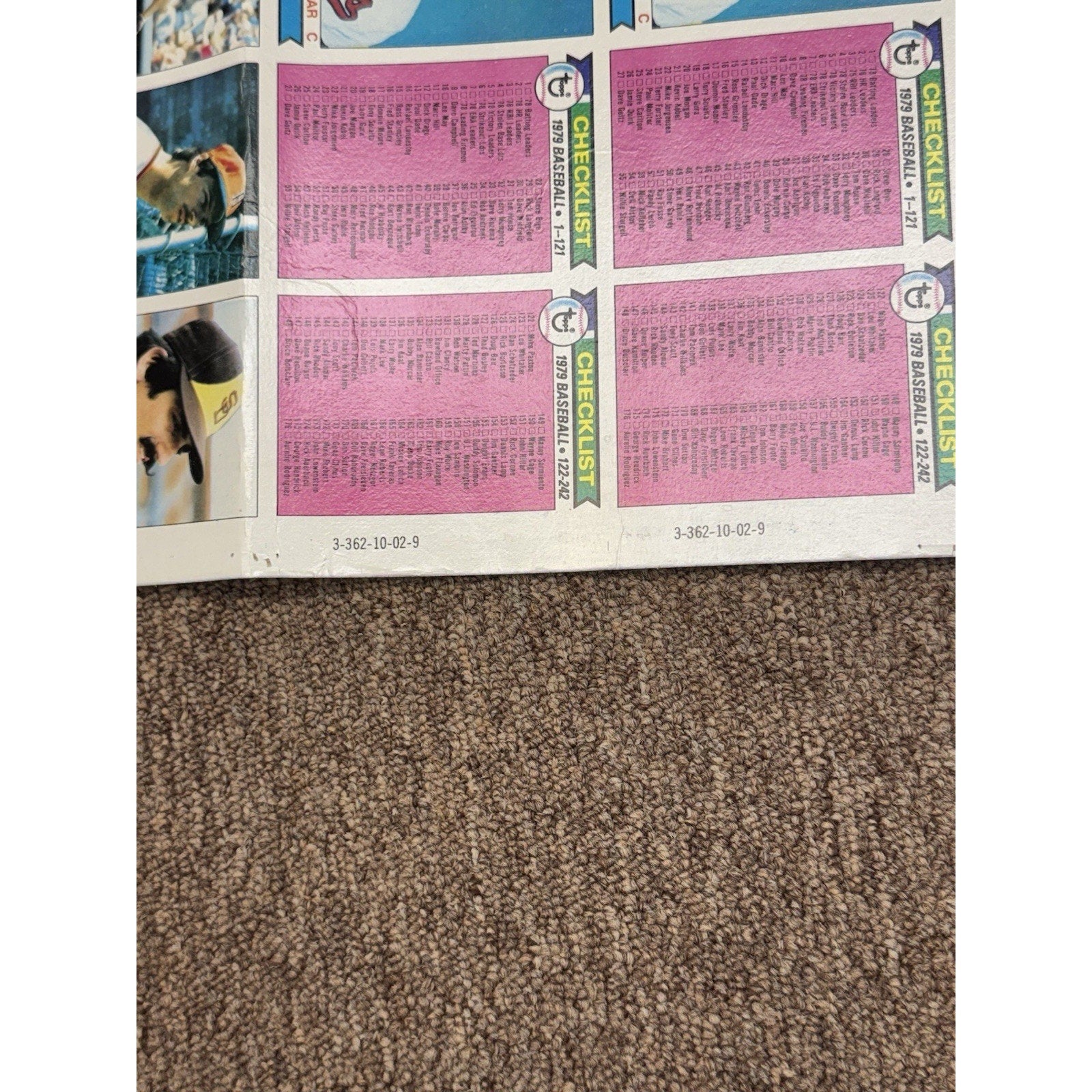 1979 Topps Baseball Card Full Sheet Uncut 144 Cards 12 Rows Roll Vintage