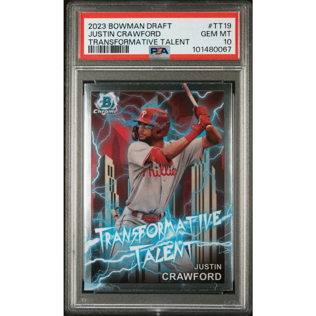 2023 Bowman Draft #TT-19 JUSTIN CRAWFORD Transformative Talent PSA 10 Rookie