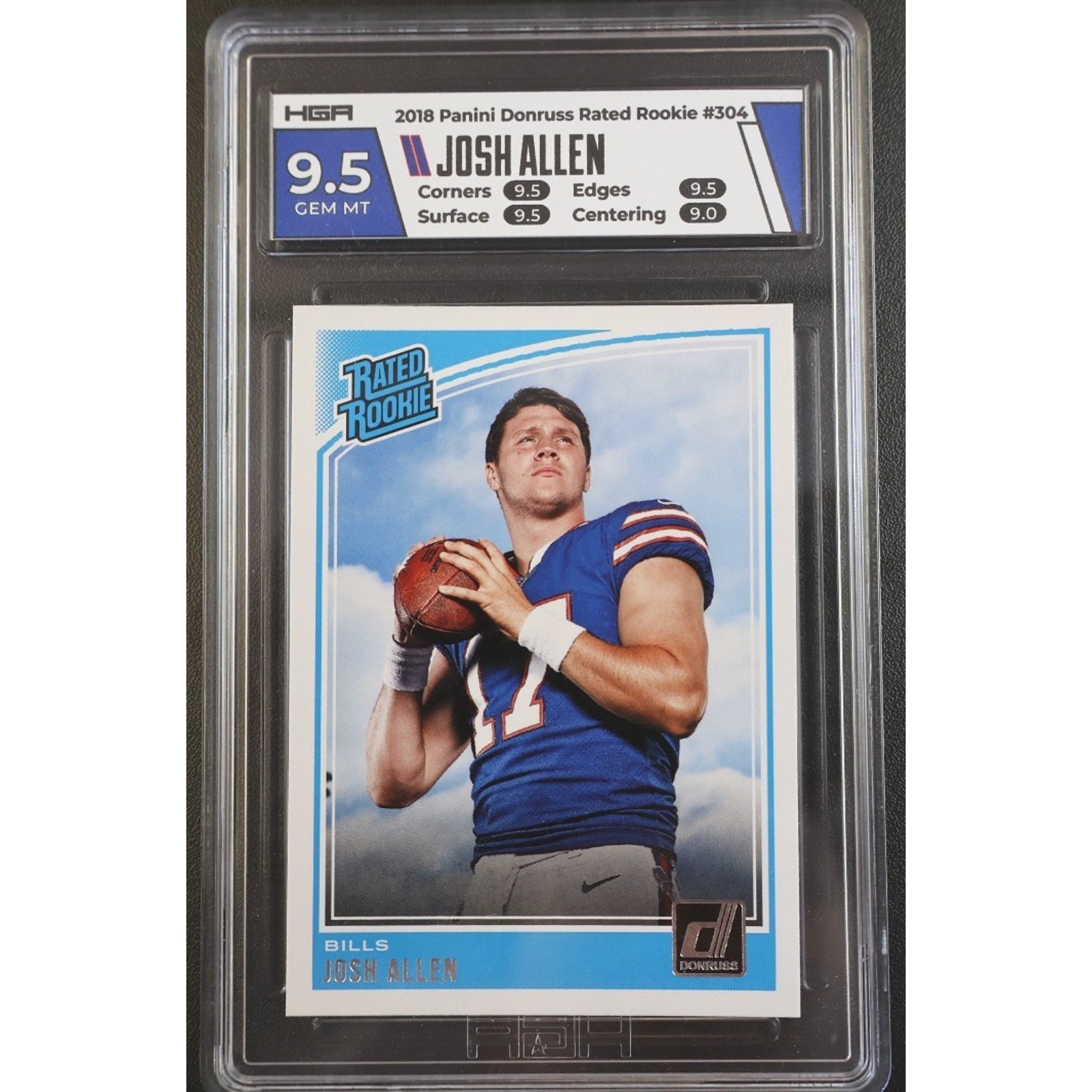 Josh Allen 2018 Donruss Rated Rookie #304 HGA 9.5