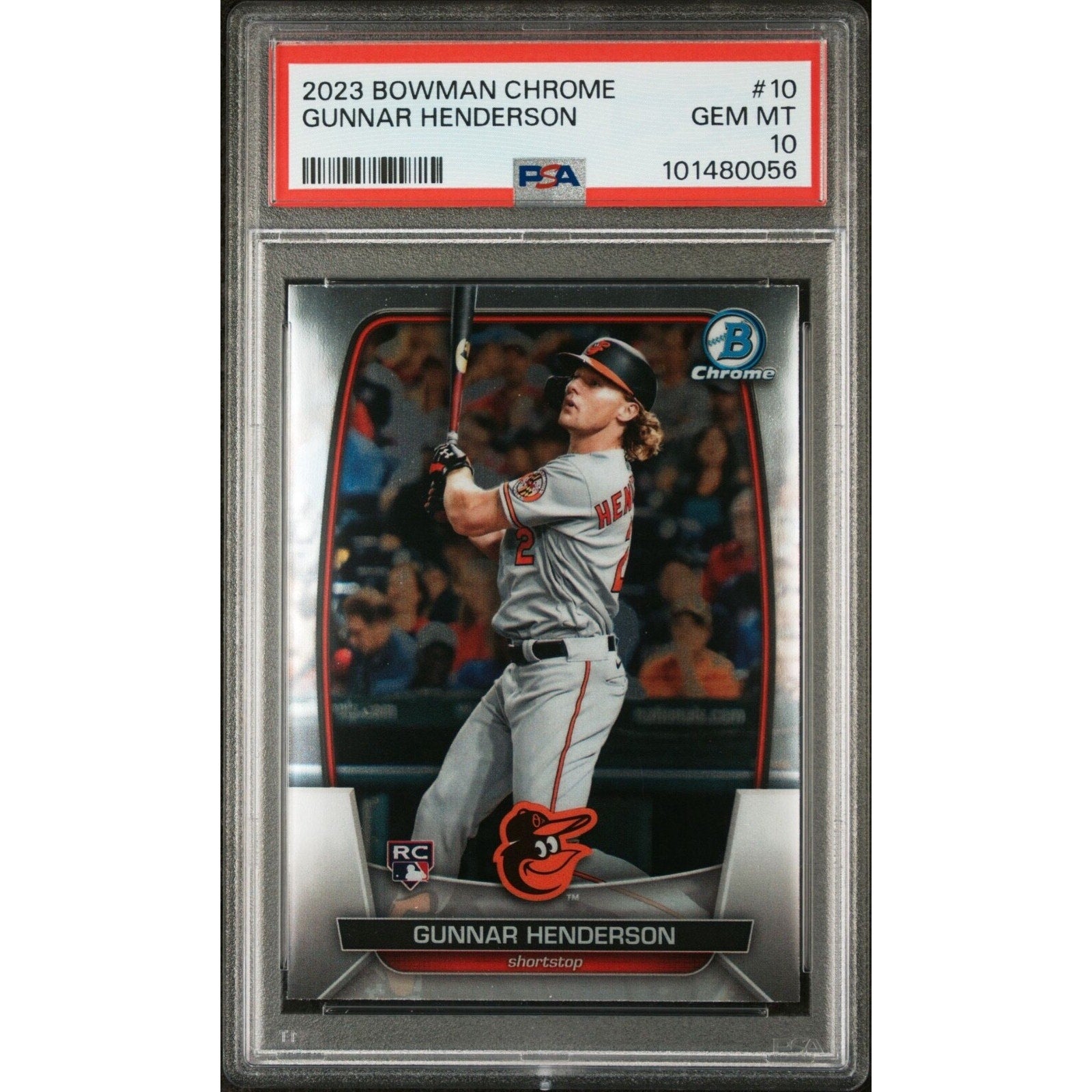 GUNNAR HENDERSON PSA 10 2023 Bowman Chrome #10 Orioles Rookie Card RC GEM MINT