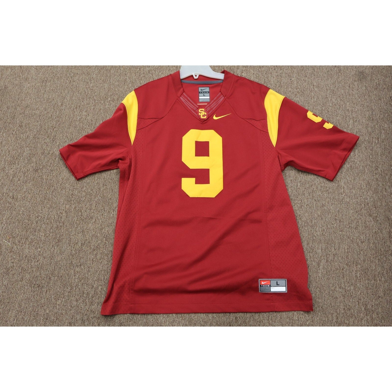 Nike USC Trojans Football Jersey Carson Palmer #9 Men's L Red/Yellow Stitched